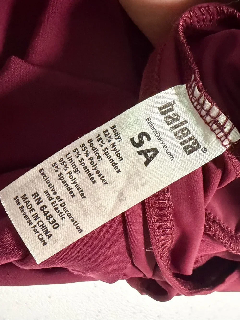 WEISSMAN Balera Dance Costume burgundy  red Blouson Sleeve Romper MJ11565 SA adl